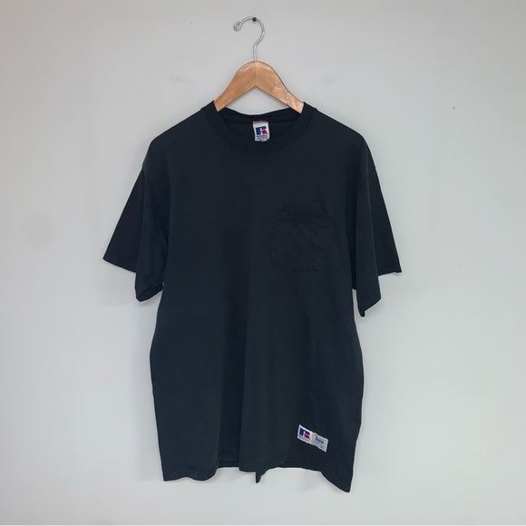 Russell Athletic Vintage Tee Men's Size XL Black Cotton Short Sleeve T-Shirt - Picture 2 of 9